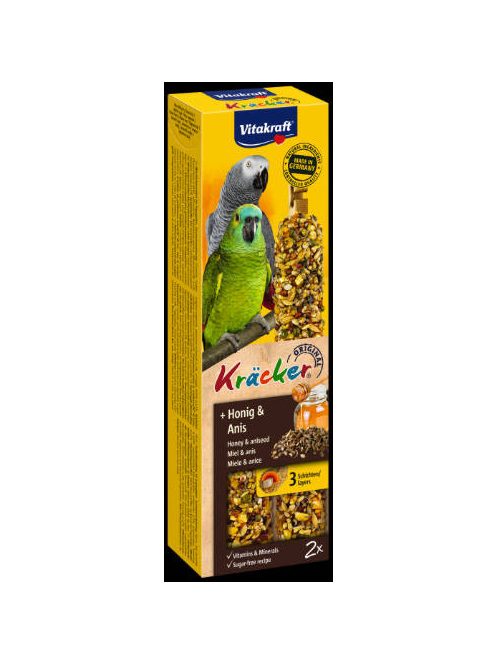Vitakraft Kracker Dupla Rúd (méz,ánizs) – kiegészítő eleség arapapagáj részére (180g)