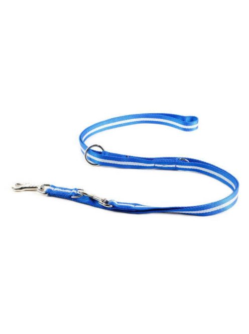 Julius K-9 IDC Csőheveder póráz  (14mm/2,2m) kék - foszforeszkáló csíkokkal