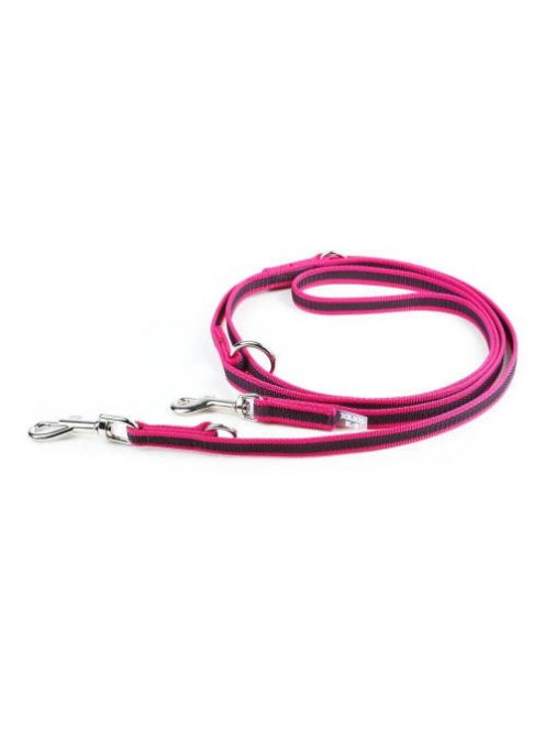 Julius K-9 Color&Gray - állítható póráz (pink-szürke,gumis) kutyák részére (14mm/2,2m)