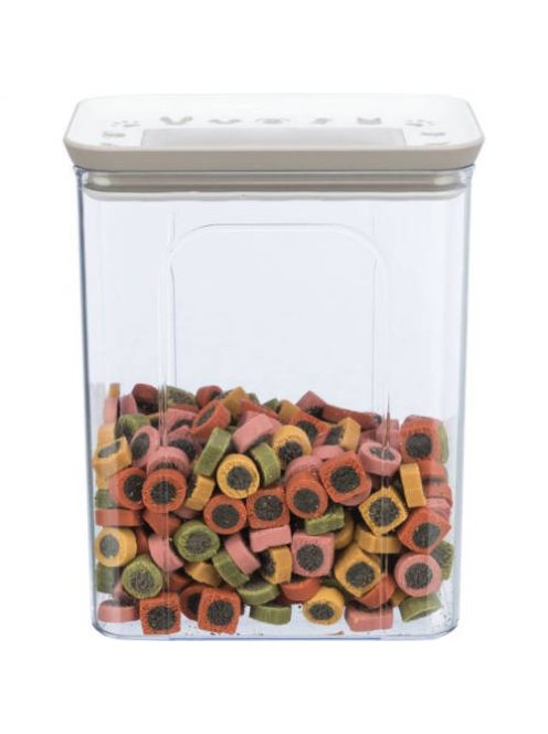 Trixie Food and Snack Jar - műanyag táptartó (átlátszó/fehér) 2,2liter (Ø15x14x19cm)