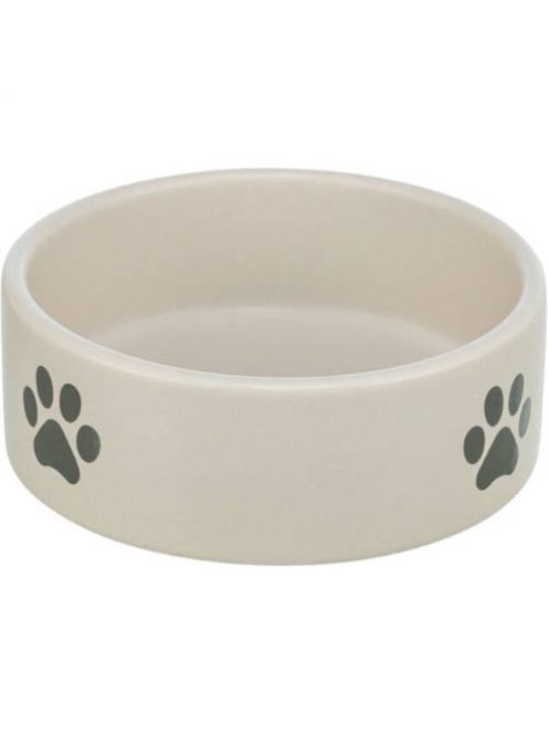 trixie 25220 tál mancsmintás kerámia 0,3l/12cm, világos szürke/szürke