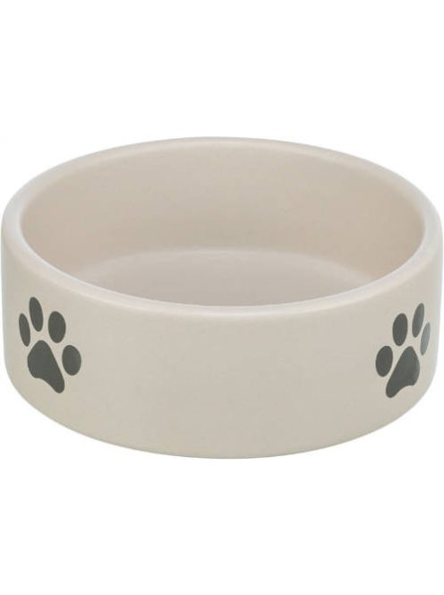 trixie 25221 tál mancsmintás kerámia 0,8l/16cm, világos szürke/szürke