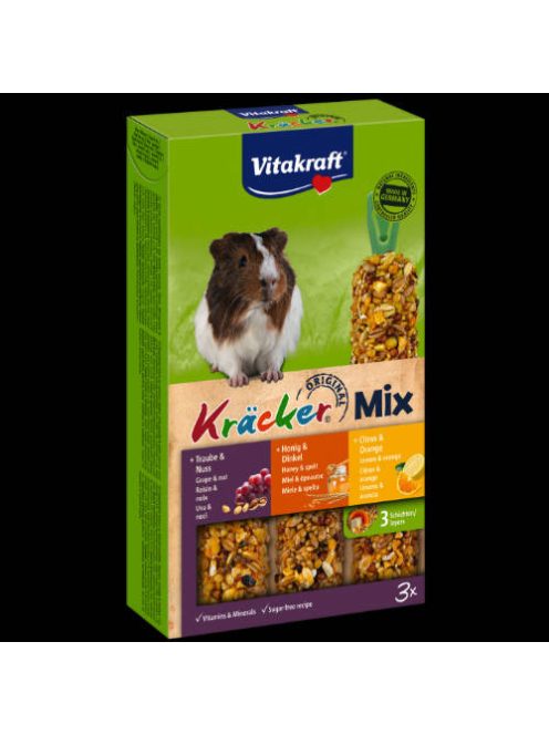 Vitakraft Kracker Trio Mix - (dió,méz,citrus) – kiegészítő eleség tengerimalacok részére (168g)