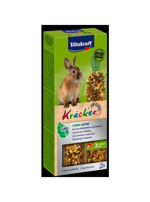 Vitakraft Kracker Dupla Rúd (Herbal Active) – kiegészítő eleség nyulak részére (112g)