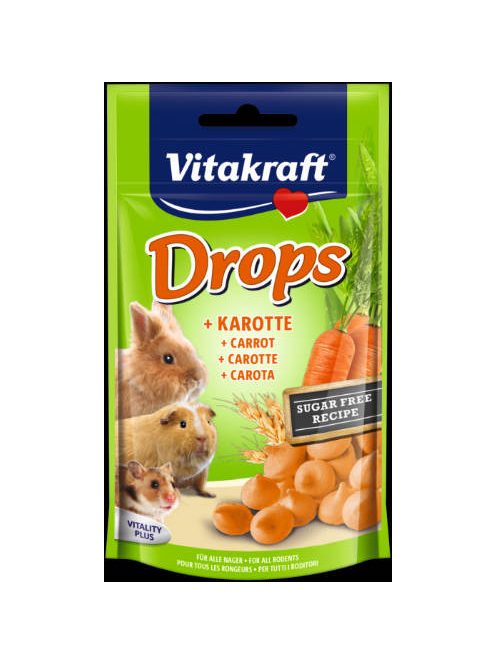 Vitakraft Drops (sárgarépa) - jutalomfalat rágcsálóknak (75g)