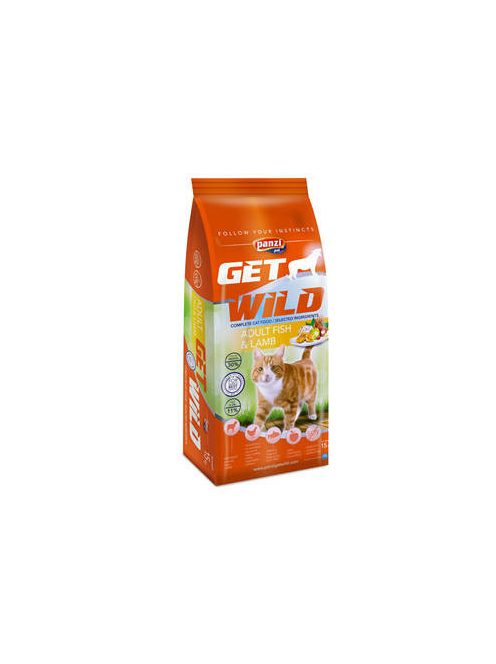 Panzi GetWild Fish,lamb Adult (hal,bárány) száraztáp - Felnőtt macskák részére (15kg)