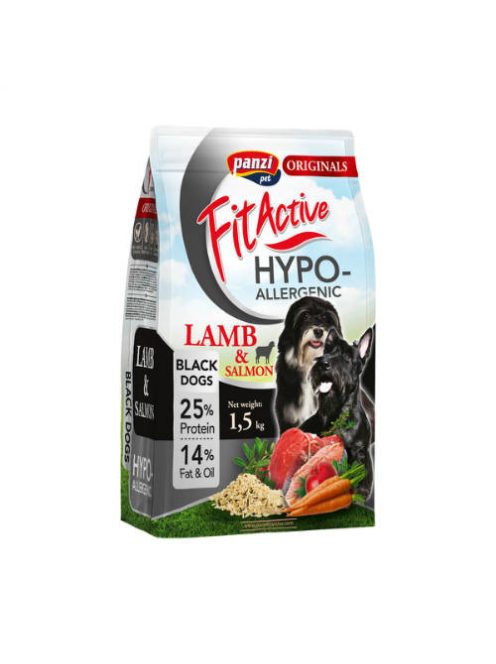 Panzi FitActive BlackDogs Hypoallergenic Adult (bárány) száraztáp - Sötét színű felnőtt kutyák részére (1,5kg)
