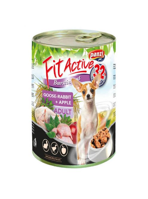 FitActive konzerv Adult - nedveseledel (liba,nyúl,alma) felnőtt kutyák részére (415g)