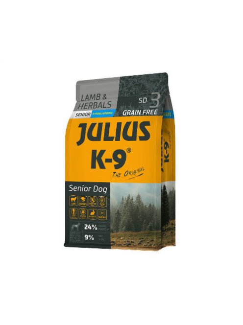 JULIUS K-9 3kg Utility Dog Hypoallergenic Lamb,herbals Senior (bárány,gyógynövény) száraztáp - Idős,túlsúlyos kutyák részére (3kg)