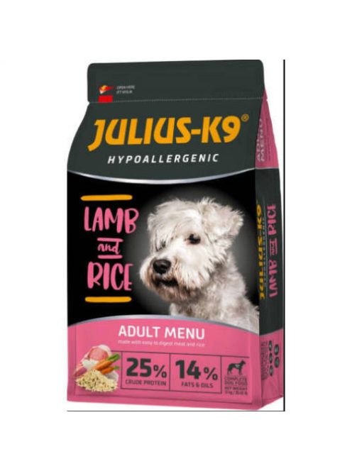 Julius K9 Hypoallergenic Lamb and Rice Adult (bárány,rizs) száraztáp - Felnőtt kutyák részére (3kg)