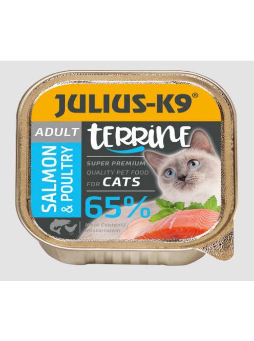 Julius-K9 Cat Terrine Adult Salmon&Poultry CRT - nedveseledel (lazac,szárnyas) felnőtt macskák részére (16*100g)