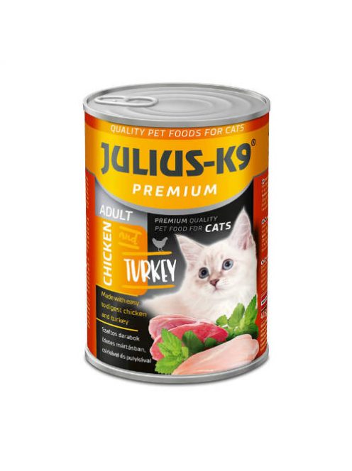 JULIUS - K9 macska - nedveseledel (csirke-pulyka) felnőtt macskák részére (415g)