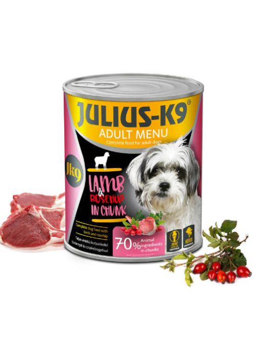 Julius-K9 konzerv Adult - nedveseledel (bárány,csipkebogyó) felnőtt kutyák részére (800g)