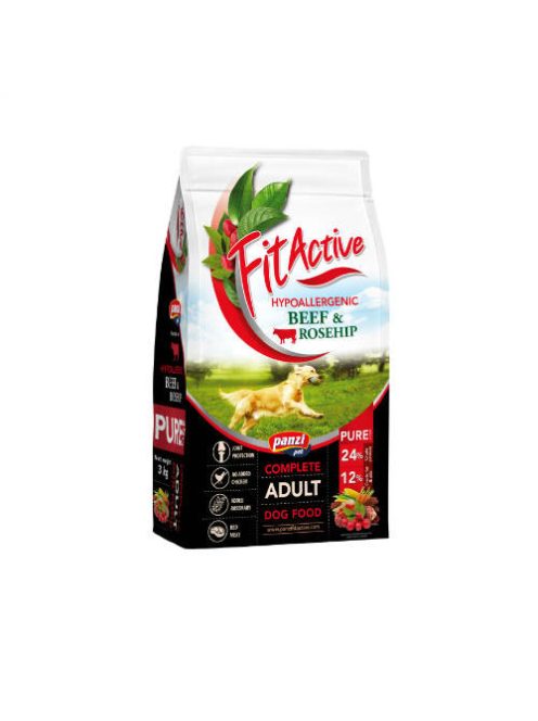 FitActive PURE Hypoallergenic Beef-Rosehip - száraztáp (marha,csipkebogyó) felnőtt kutyák részére (3kg)