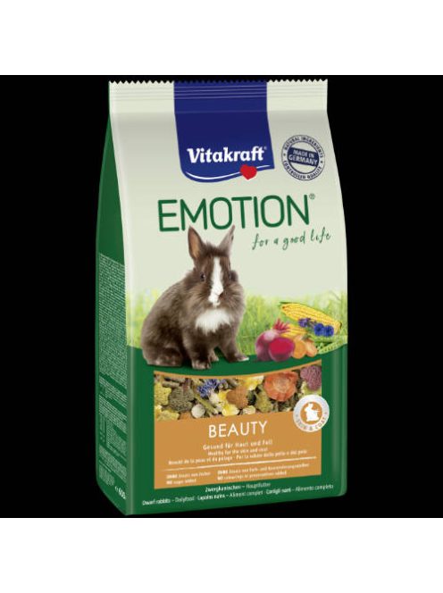 Vitakraft Emotion Beautiy All Ages Rabbit - Teljes értékű eledel (egészséges bőr,szőr) törpenyulak részére (600g)