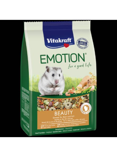 Vitakraft Emotion Beautiy Hamster - Teljes értékű eledel (könnyen emészthető) törpehörcsögök részére (300g)