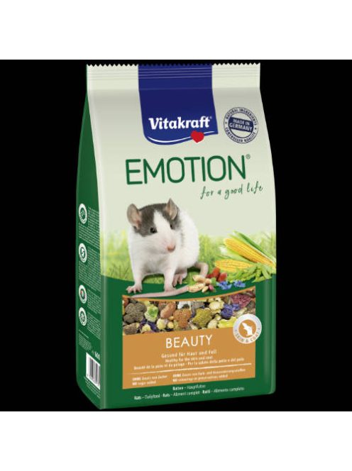 Vitakraft Emotion Beautiy All Ages Rat - Teljes értékű eledel (egészséges bőr,szőr) patkányok részére (600g)