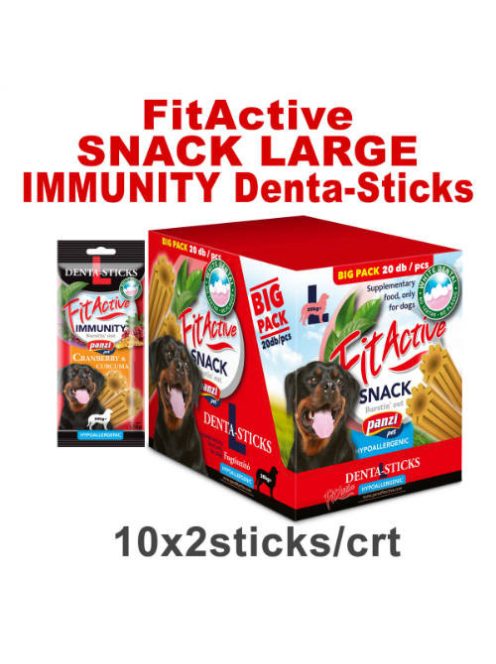 FitActive SNACK Denta-Sticks Hypoallergenic Immunity "L" - jutalomfalat (vörösáfonya, kurkuma) kutyák részére (10dbx170g/#)
