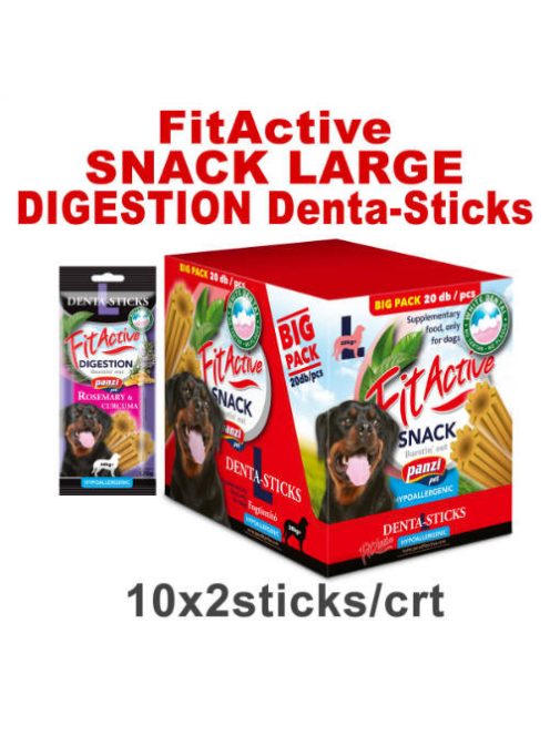 FitActive SNACK Denta-Sticks Hypoallergenic Digestion "L" - jutalomfalat (rozmaring, kurkuma) kutyák részére (10dbx170g/#)