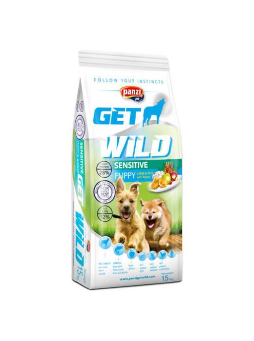 Panzi GetWild 15kg Puppy Sensitive Lamb (chicken&wheat free) - Bárány (csikre és búzamentes) kölyökkutyák részére (15kg)