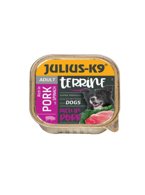 Julius-K9 Dog Terrine Adult Pork&Spinach - nedveseledel (sertés,spenót) felnőtt kutyák részére (150g)