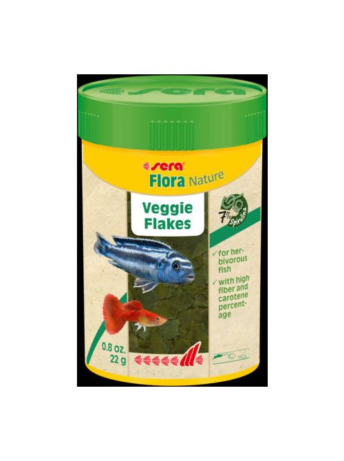 Sera Flora Nature (növényi) - lemezes táplálék növényevő díszhalak számára (100ml)