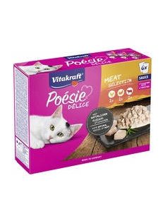   Vitakraft Poésie Délice Sauce Meat Selection - nedvestáp (csirke,pulyka,marha) macskák részére (6x85g)