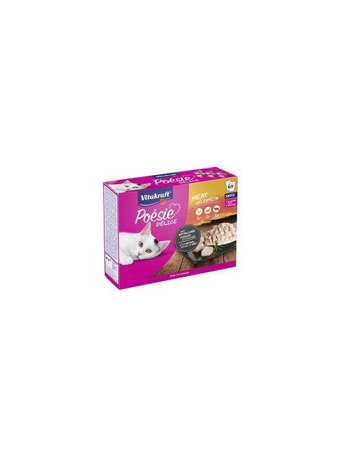 Vitakraft Poésie Délice Sauce Meat Selection - nedvestáp (csirke,pulyka,marha) macskák részére (6x85g)