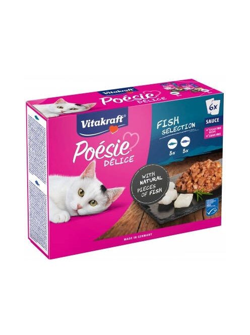 Vitakraft Poésie Délice Sauce Fish Selection - nedvestáp (halas) macskák részére (6x85g)