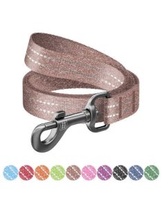   WAUDOG Re-cotton, Reflective Dog Leash (M) - póráz, újrahasznosított pamutból (barna, fényvisszaverő csíkkal) kutyák részére (20mm/150cm)