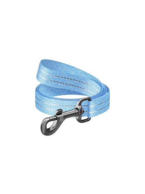 WAUDOG Re-cotton, Reflective Dog Leash (L-XXL) - póráz, újrahasznosított pamutból (világoskék, fényvisszaverő csíkkal) kutyák részére (25mm/150cm)