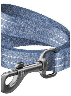   WAUDOG Re-cotton, Reflective Dog Leash (XXL) - póráz, újrahasznosított pamutból (kék, fényvisszaverő csíkkal) kutyák részére (25mm/150cm)