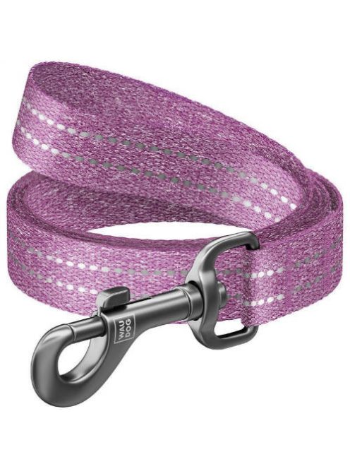WAUDOG Re-cotton, Reflective Dog Leash (L-XXL) - póráz, újrahasznosított pamutból (lila, fényvisszaverő csíkkal) kutyák részére (25mm/150cm)