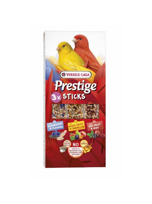 Versele Laga Prestige Sticks Tripla Rúd (gyümölcs,virág,pitypang,menta,magvak) - kiegészítő eleség kanárik részére (3db/90g)