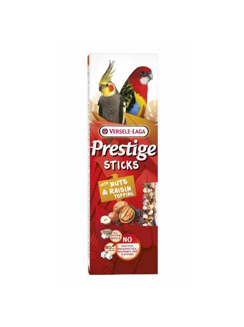 Versele Laga Prestige Sticks Dupla Rúd (mogyoró, dió, mazsola) - kiegészítő eleség nagypapagájok részére (2db/140g)