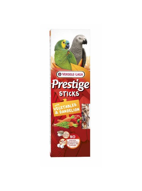 Versele Laga Prestige Sticks Dupla Rúd (zöldség, pitypang) - kiegészítő eleség nagypapagájok részére (2db/140g)