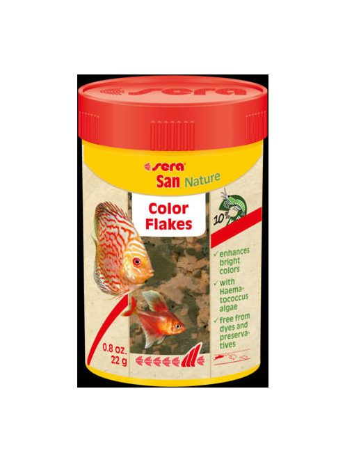 Sera San nature (színélékítő) - lemezes táplálék díszhalak számára (100ml)