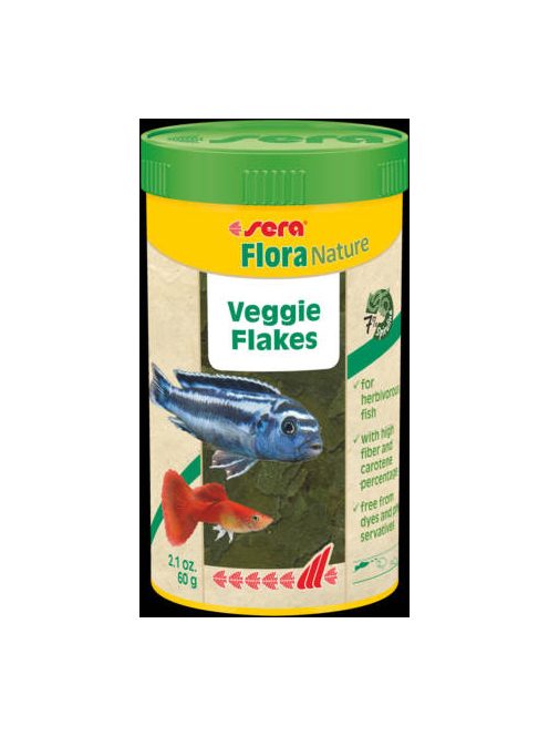 Sera Flora nature (növényi) - lemezes táplálék növényevő díszhalak számára (250ml/60g)