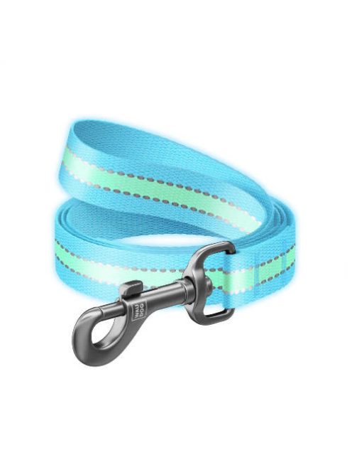WAUDOG Nylon Reflective Dog Leash (S) - póráz (fényvisszaverős, kék) kutyák részére (122cm/15mm)