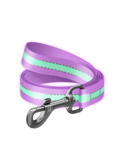 WAUDOG Nylon Reflective Dog Leash (M) - póráz (fényvisszaverős, lila) kutyák részére (122cm/20mm)