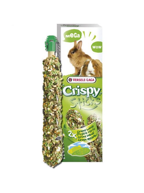 Versele-Laga Crispy Sticks Rabbits Guinea Pigs Dupla rúd (zöld rét) - kiegészítő eleség nyulak és tengerimalacok részére (140g)