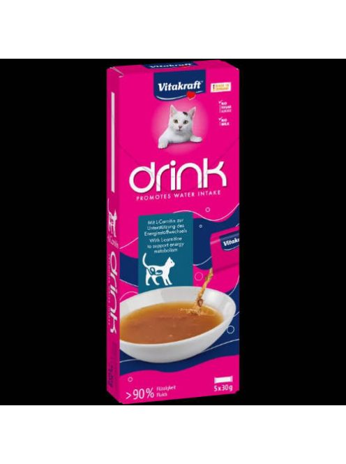 Vitakraft Drink salmon flavor+L-carnitine - jutalomfalat (lazac, L-Carnitin) macskák részére (5x30g)