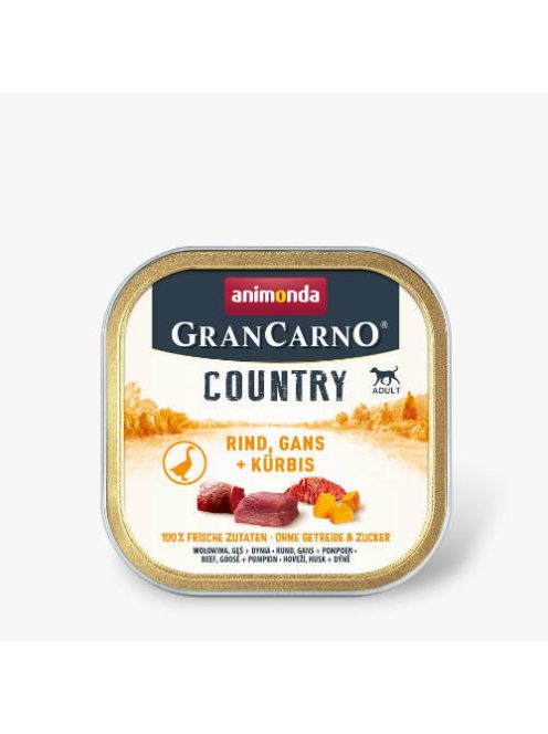 Animonda GranCarno Country (marha, liba, sütőtök) alutálkás - Felnőtt kutyák részére (150g)