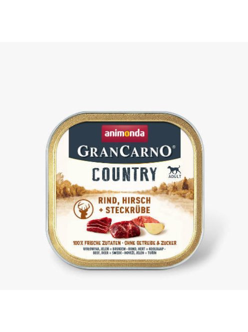 Animonda GranCarno Country (szarvas, marha, retek) alutálkás - Felnőtt kutyák részére (150g)