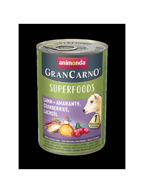 Animonda GranCarno Adult (superfood) konzerv - Felnőtt kutyák részére, bárány, amaránt, áfonya, lazacolaj (400g)