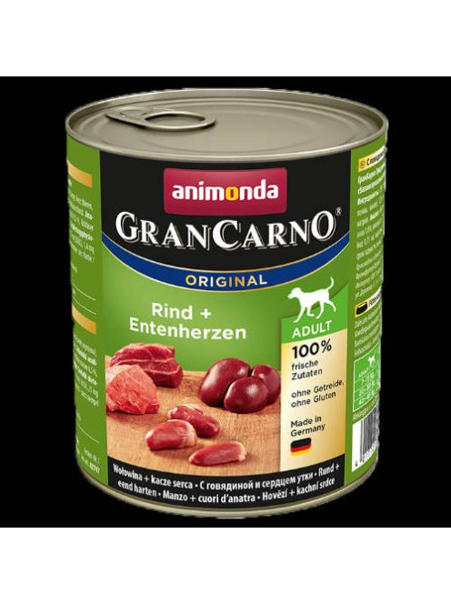 Animonda GranCarno Adult (marha,kacsaszív) konzerv - Felnőtt kutyák részére (800g)