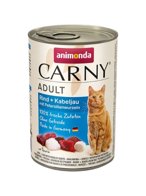 Animonda Carny Adult (tőkehal,petrezselyemgyökér) konzerv - Felnőtt macskák részére (400g)