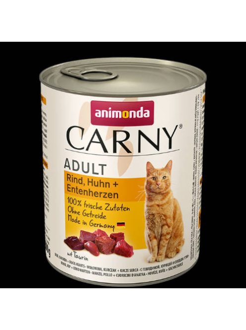 Animonda Carny Adult (marha,csirke,kacsaszív) konzerv - Felnőtt macskák részére (800g)