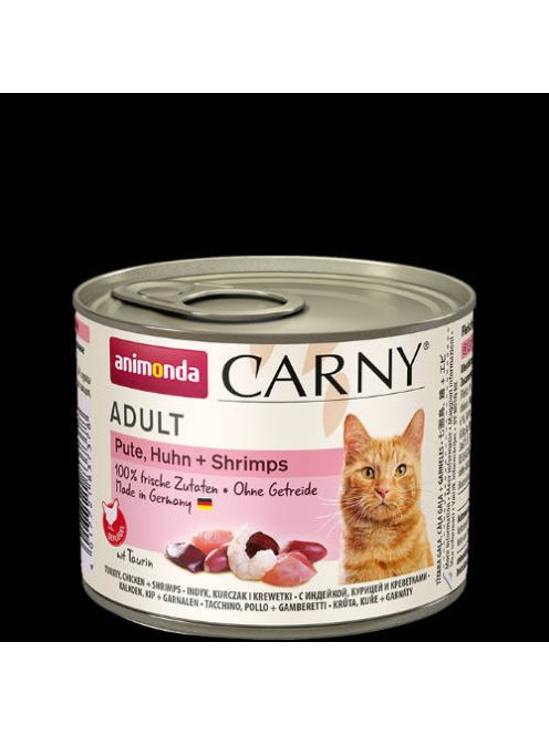 Animonda Carny Adult (csirke,pulyka,garnélarák) konzerv - Felnőtt macskák részére (200g)