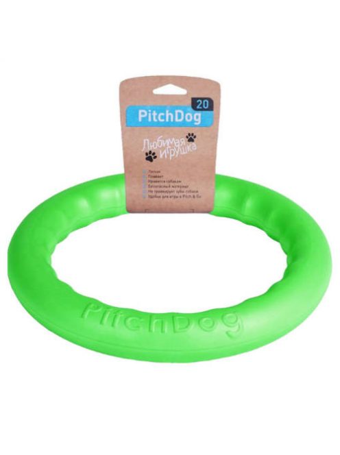 PitchDog Safe And Durable Fetch Ring For Dogs - játék (karika,lime) kutyák részére (Ø20cm)